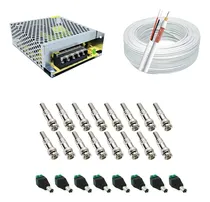 Comprar Kit Acessórios P\u002F Instalação Até 8 Câmeras Cabo Fonte Bnc P4