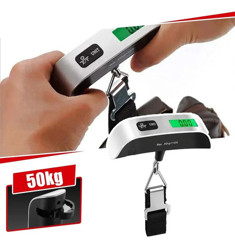 Q Báscula Electrónica Portátil 110 Lb/50 Kg Con Pantalla Lcd