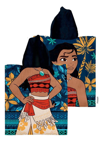 Poncho De Toalla Piñata Toallon C/ Capucha Disney Vs Modelos Moana