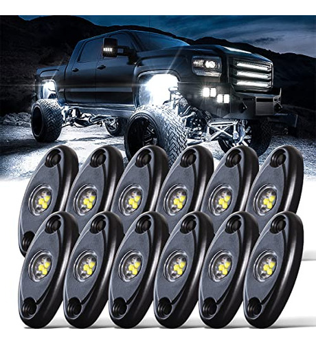 Ledmircy White Rock Lights 12pcs High Power Underbody Pure W