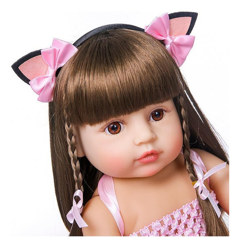 Muñeca Reborn Silicona 55 Cm Agua Ropa Biberón Chupete