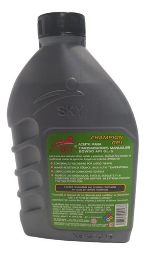 Imagen 2 de 2 de Aceite Transmisión 80w-90 Sky