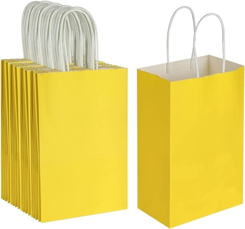 Imagen 1 de 4 de Bolsas De Papel Chicas Con Asa Pack X12 Varios Colores
