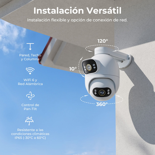 Camara De Seguridad Exterior Dual Lens 3k+3k 10mp Wifi6/lan