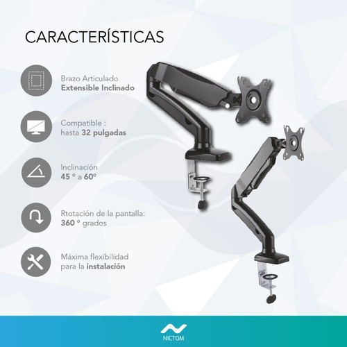 Soporte De Mesa Para Tv/monitor Nictom Smh01 32 Pulgadas