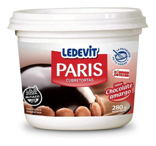 Cubretortas Paris Chocolate Amargo Ledevit X 280g