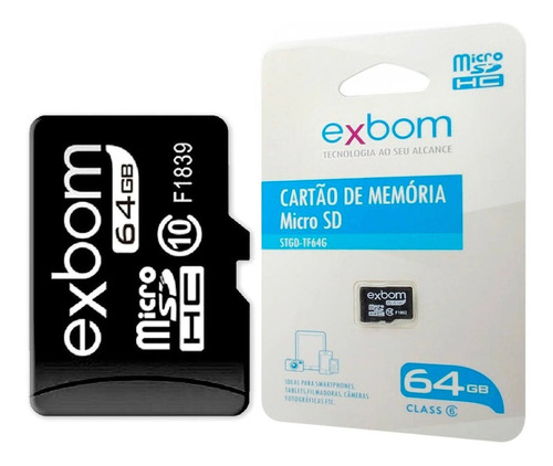 Memory Card Micro Sd Tf 64gb Cartão De Memória Class 6 Exbom