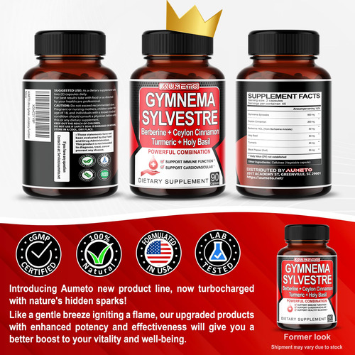 Aumeto Gymnema Sylvestre 90 Cápsulas Suplemento 6 En 1