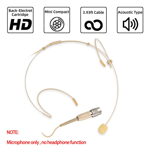 Micrófono Discretos Para Auriculares Sistema Inalámbrico Bei Beige