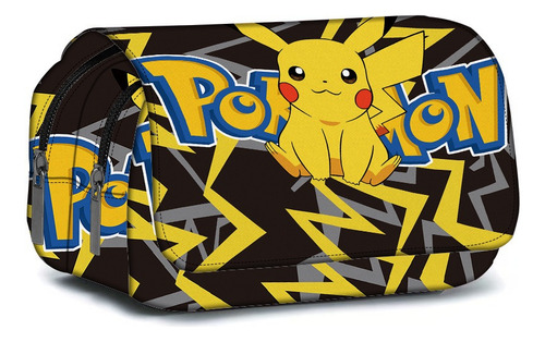 Estuche Para Lápices Escolares De Doble Capa Pikachu