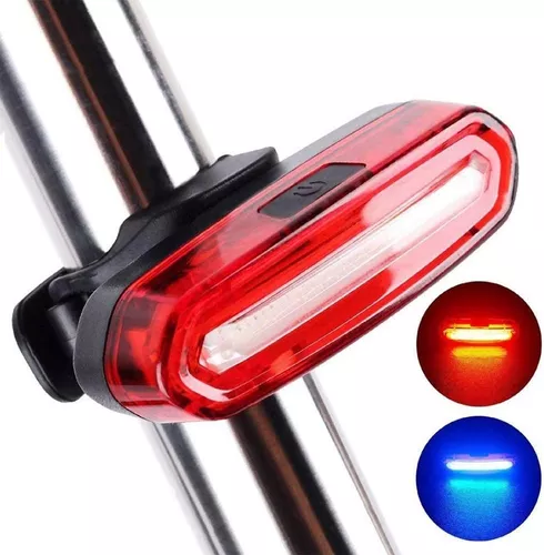 Luz trasera para bicicleta, luz trasera para bicicleta LED potente  recargable por USB, luz trasera ultrabrillante para bicicleta deportiva  para mochila con casco de ciclismo (negro)