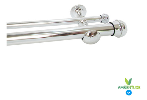Varão Duplo 2,40 19/28 Grosso Aluminio Cortina Duas Partes