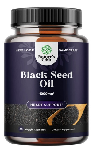 Black Seed Oil 1000mg 60 Softgels Apoyo Inmunológico Sabor S/n