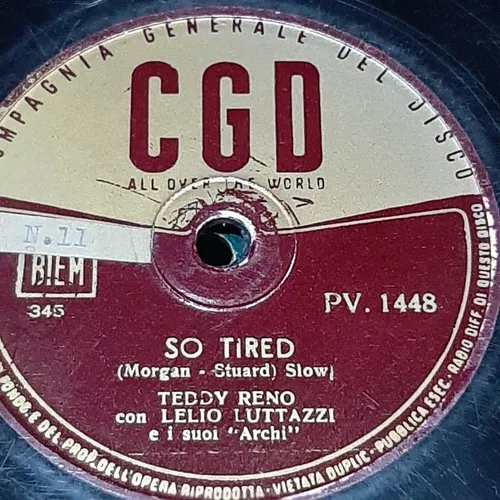 Pasta Teddy Reno Lelio Luttazzi Bruno Quirinetta Cgd C339 (Usado)