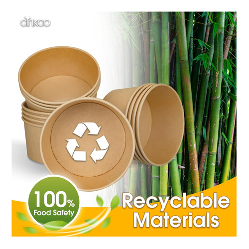 Ginkgo: 90 Tazones De Papel Extra Grandes, 30 Oz C/u