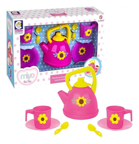 Brinquedo De Cozinha Cotiplás Miyo Kit Chá 2544 3+ Cor Rosa