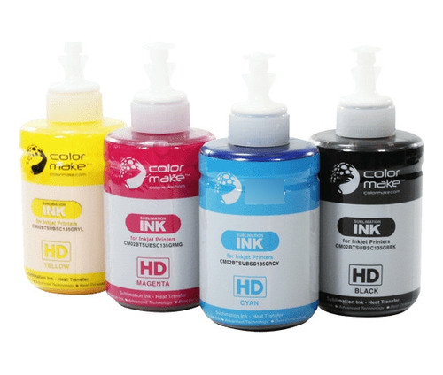 Kit 4 Tintas Inkpack Hd 135 Ml Para Sublimación Color Make