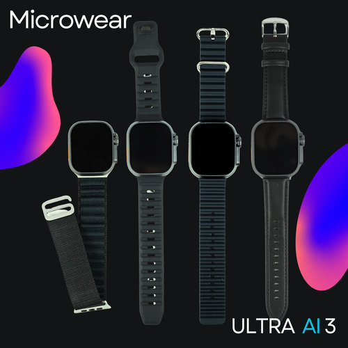 Smartwatch 5g Ultra 3 Ai 16gb Serie 10 Chip 4pulseira Câmera Preto Preto Preto