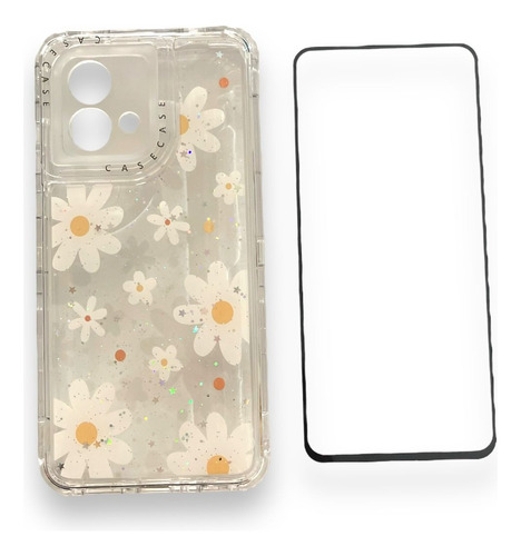 Funda 3 En 1 Flores Blanco Mod3 Compatible Con Modelos