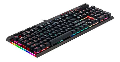 Imagen 3 de 4 de Teclado gamer Redragon Vata Pro K580RGB-PRO QWERTY Outemu Brown español latinoamérica color negro con luz RGB