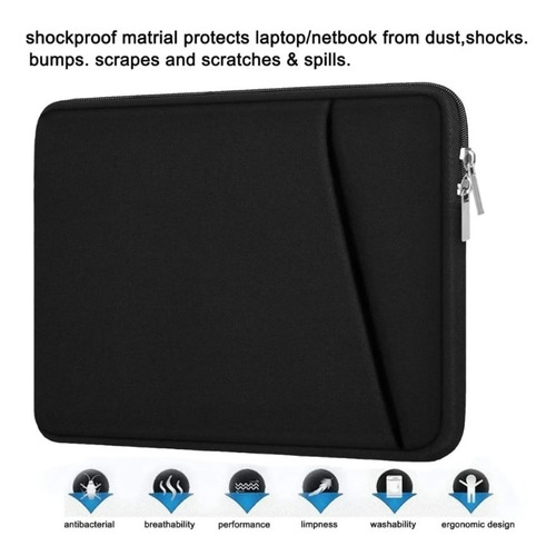 Funda Bolso Slim Elegante Para Asus Vivobook 16 X1605 Serie Negro
