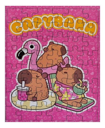 Rompecabezas Capybara 48 Pzas En Madera Mdf