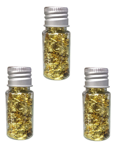 Máscara De Hoja De Oro Comestible De 3 Piezas De 10 Ml, Lámi