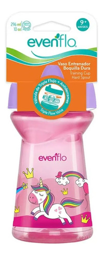 Vaso Fantacia Evenflo 296ml +9m Rosa Diseño Unicornio Febo