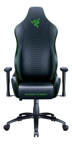 Silla Gamer Razer Iskur X Black/green Color Negro/Verde Material del tapizado Cuero sintético