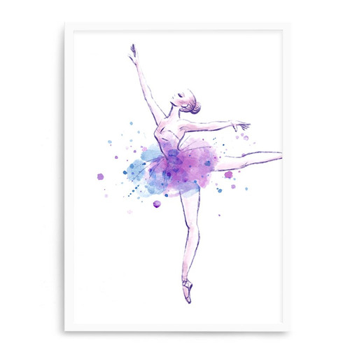 Imagem 1 de 1 de Quadro Branco Balet Aquarela 23x33 Cm