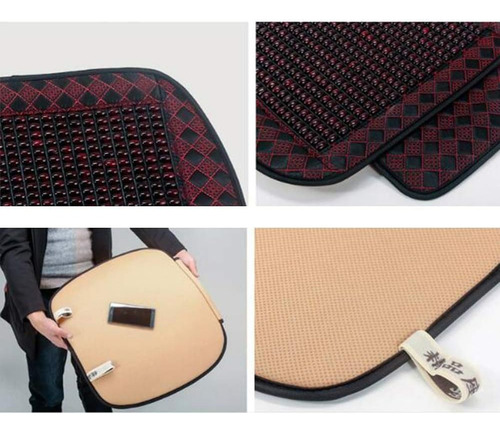 Cubre Asiento Bolas Madera Bambu Esferas Verano Relajacion