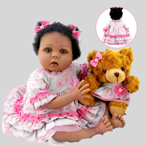 Aori Reborn Baby Dolls Negro Vidagas Afroamericanas Con Cuer