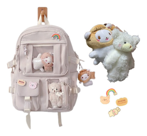 Mochila Kawaii Coreano Oso De Peluche Soyaki Insignia