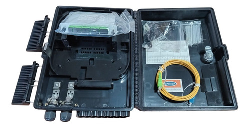Caja Nap Fibra Óptica 2+16 Splitter Cass 1x8 Sc/apc X 3u Negro