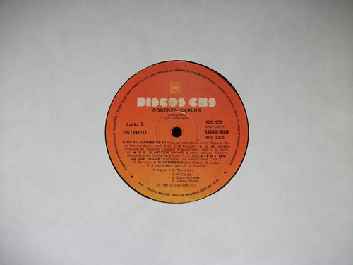 Lp Roberto Carlos En Castellano Stereo 1980 Argentino (Usado)