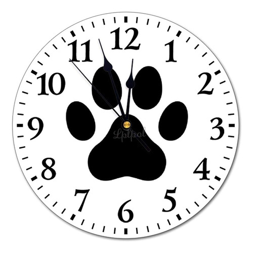 Reloj De Pared De Pvc Estampado De Patas De Perro/gato 30cm