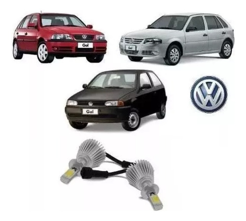 Kit Super Led Alta Baixa Vw Gol G2 G3 G4 G5 G6 Farol Simples