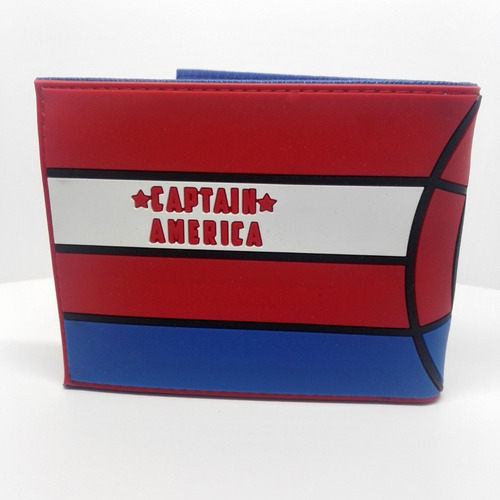 Imagen 2 de 4 de Capitan America Billetera Importada Con Relieve