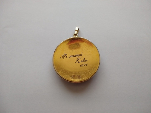 Colgante Damasquinado De Toledo - Oro 24 K - Con Grabado
