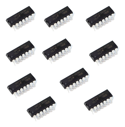10 Piezas Sn74ls02n Compuerta Lógica Nor 74ls02 Dip-14