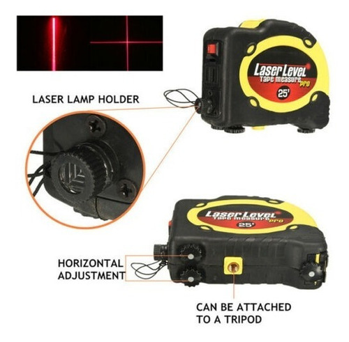 Imagen 12 de 12 de Huincha De Medir Nivel Laser Nivelador Cinta Métrica Huincha