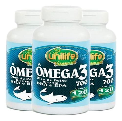 Ômega 3 700mg 3x120 Cápsulas Unilife