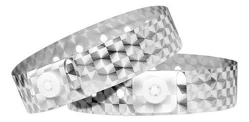 Pulseras De Plástico Holográfico Plateado (paquete De...