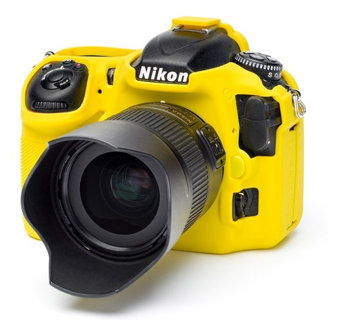 Carcasa Silicon Easycover Amarillo Nikon D500 + Mica Lcd