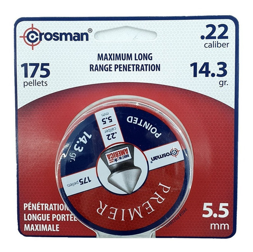 Postones Pc Premier Cal 5,5mm 14.3g Cal.22 175und Crosman