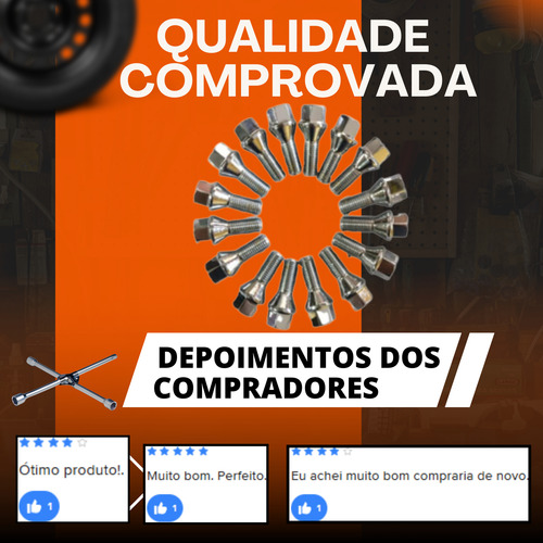 Jogo De 16 Parafusos Cromado Roda Fiat Palio Fire Aro 13/14