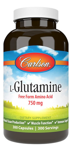 Carlson - L-glutamina, Aminoácido De Forma Libre, 750 Mg, P