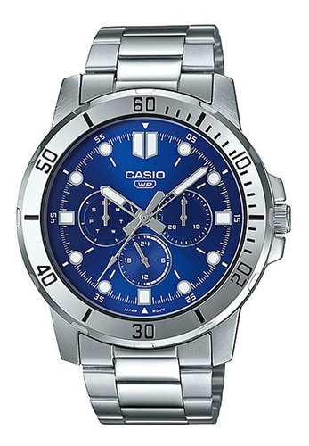 Reloj Casio Hombre Mtp-vd300d Colores Surtidos/relojesymas Color de la correa Plateado Color del bisel Plateado Color del fondo Azul