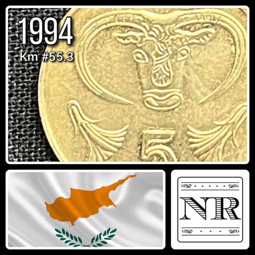 Chipre - 5 Cents - Año 1994 - Europa - Km #55.3 - Cuenco