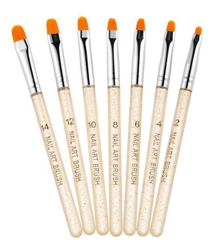 6 X 7pcs Gel Nail Art Brush Pen Dibujo Pintura Hojas Salón